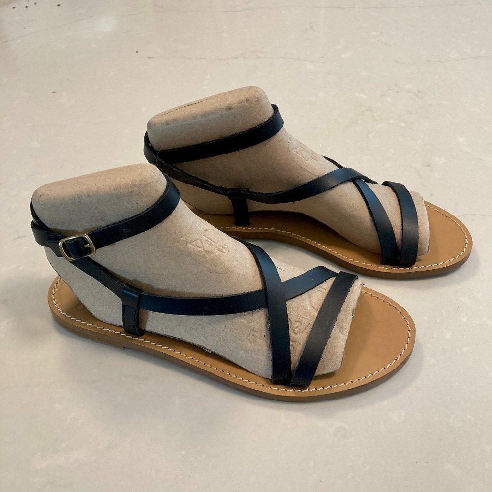 J. Crew Flat Strappy Sandals in vachetta leather - Picture 2 of 12